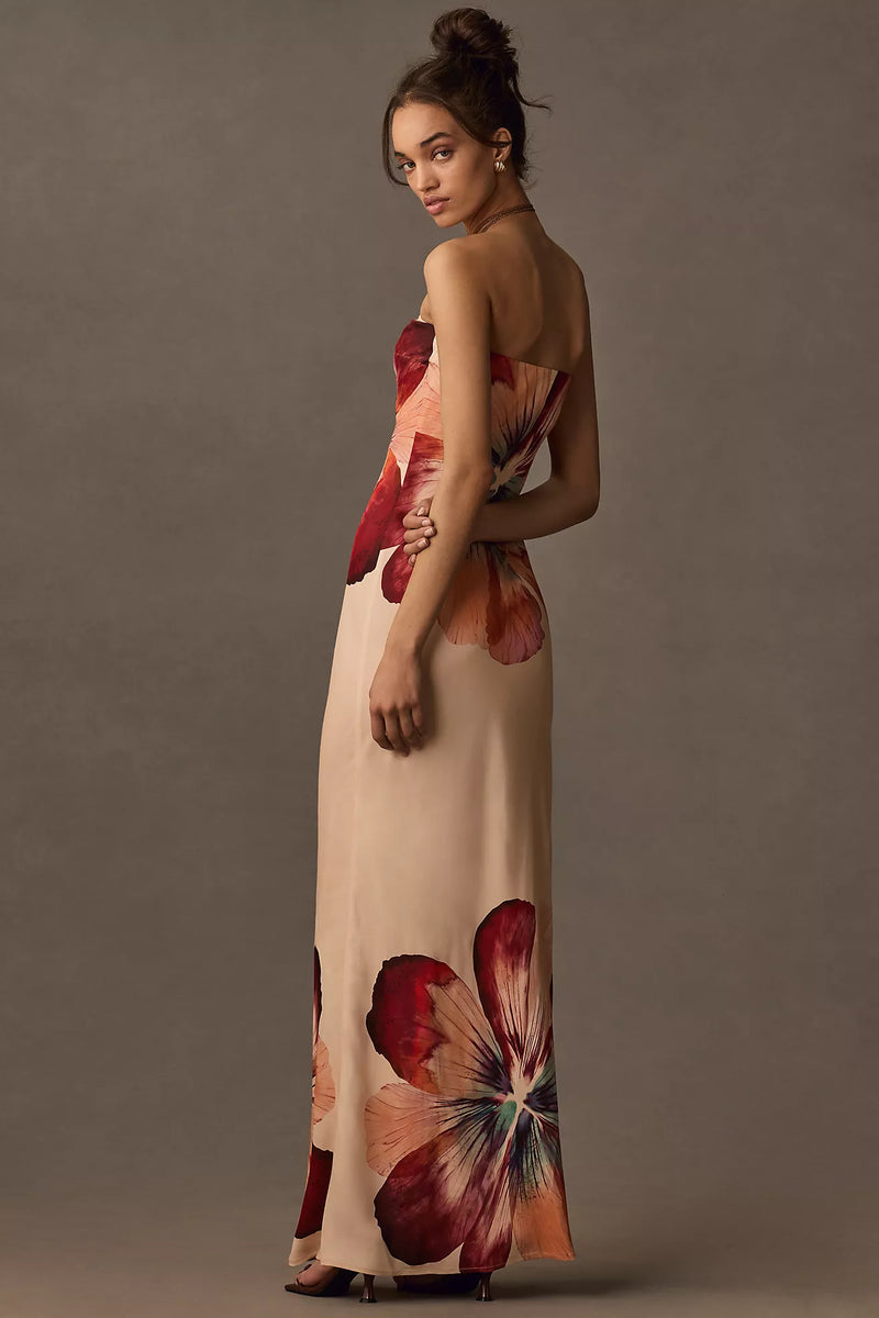 anthropologie strapless satin maxi slip dress Anthropologie Strapless Satin Maxi Slip Dress – Taite Ro