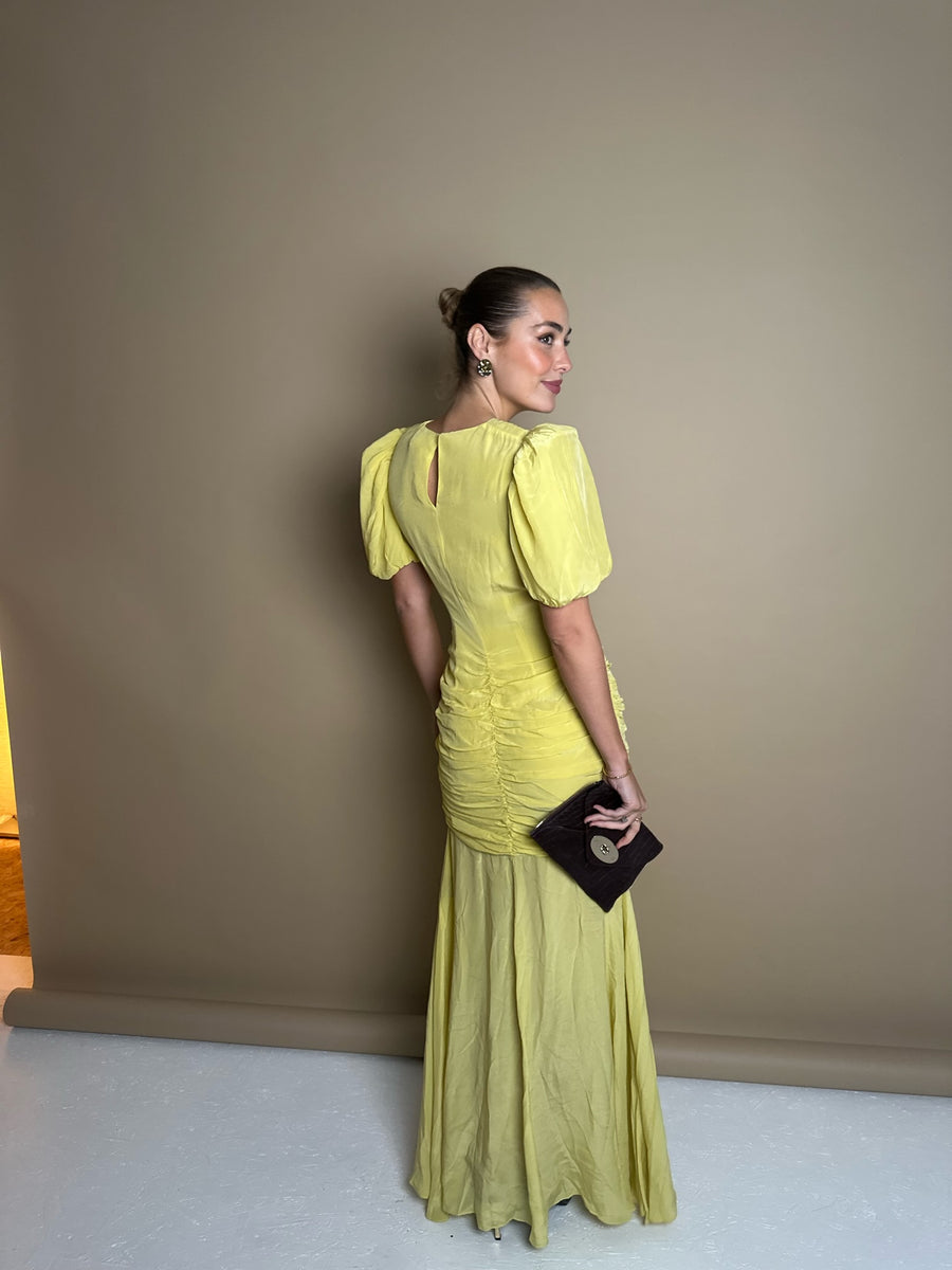 de la vali olympia maxi dress De La Vali Olympia Maxi Dress In Yellow Crepe – Taite Ro