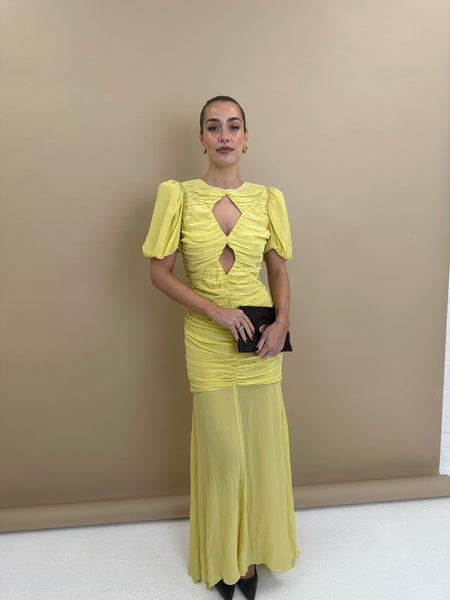 de la vali olympia maxi dress De La Vali Olympia Maxi Dress In Yellow Crepe – Taite Ro